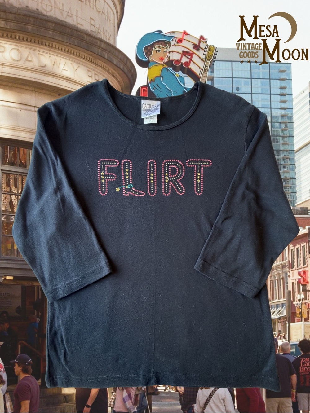 Vintage stampede "Flirt" Black Graphic Tee